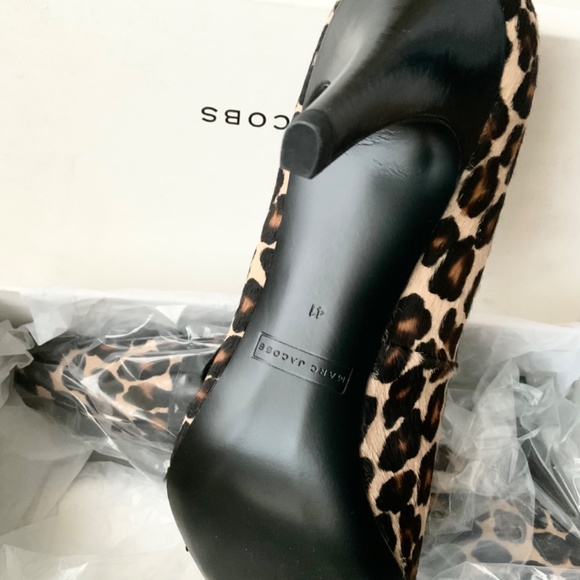 Marc Jacobs Daryl Women's Leather Pointy Toe Pump Leopard Stiletto Heel Shoes 41 - Picture 5 of 11